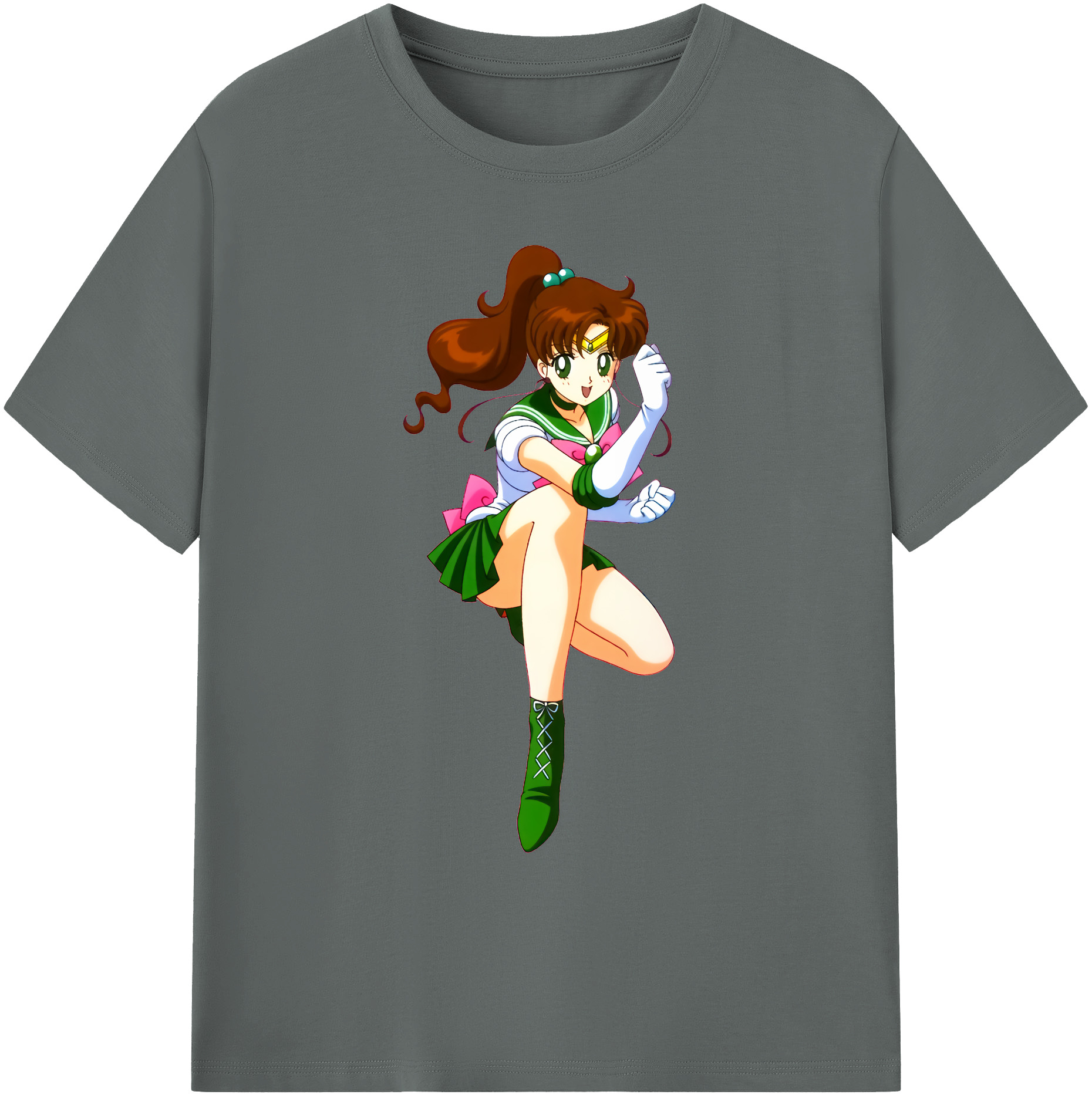 （画像用） 美少女戦士セーラームーン 木野 まこと きの まこと Sailor Moon Kino Makoto （セーラージュピター；Sailor Jupiter） 綿100％ メンズ半袖Tシャツ｜肌触りやわらか＆通気性